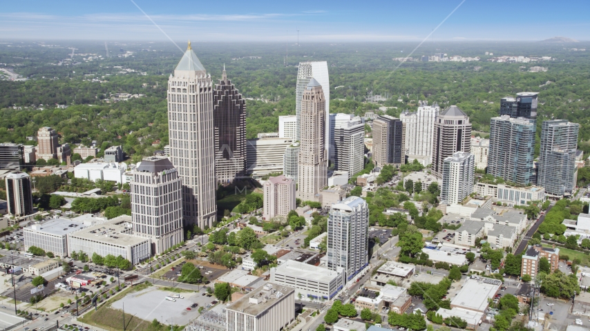 Midtown Atlanta skyscrapers, Georgia Aerial Stock Photo AX37_081.0000077F | Axiom Images