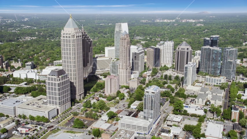 Midtown skyscrapers, Atlanta, Georgia Aerial Stock Photo AX37_081.0000150F | Axiom Images