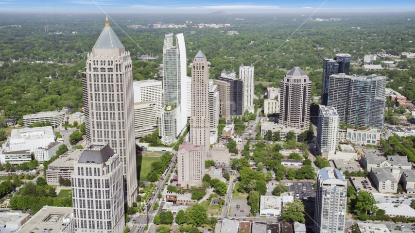Midtown Atlanta skyscrapers, Georgia Aerial Stock Photo AX37_082.0000015F | Axiom Images