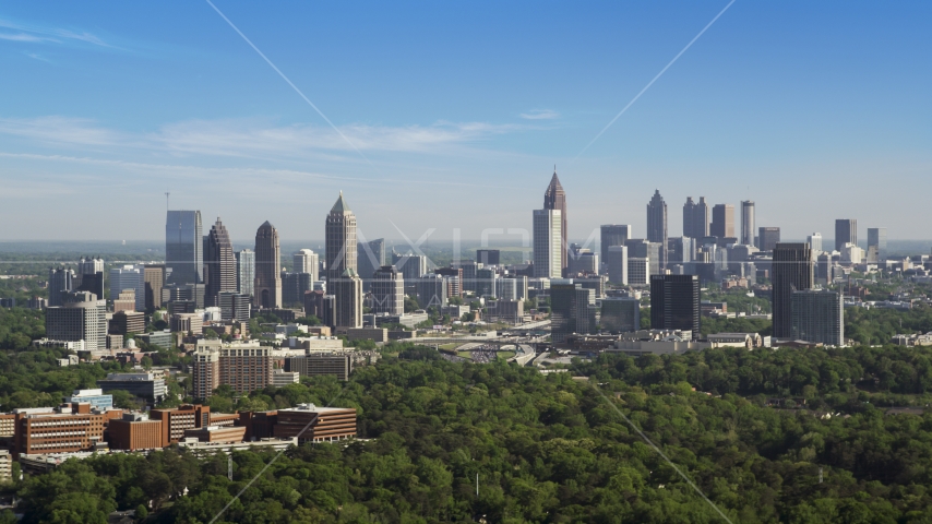 Midtown Atlanta skyline, Buckhead, Georgia Aerial Stock Photo AX38_031.0000094F | Axiom Images