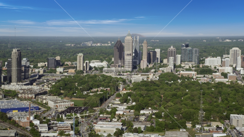 Midtown Atlanta skyscrapers, Georgia Aerial Stock Photo AX38_059.0000093F | Axiom Images