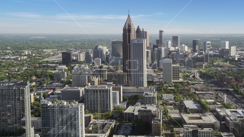 Skyscrapers in Midtown Atlanta, Georgia Aerial Stock Photo AX38_065.0000217F | Axiom Images