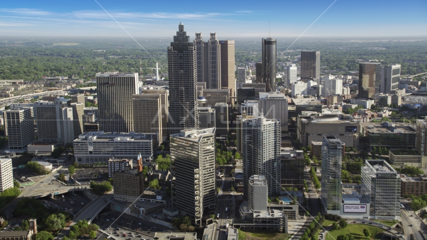 Skyscrapers and office buildings, Downtown Atlanta, Georgia Aerial Stock Photo AX38_071.0000053F | Axiom Images