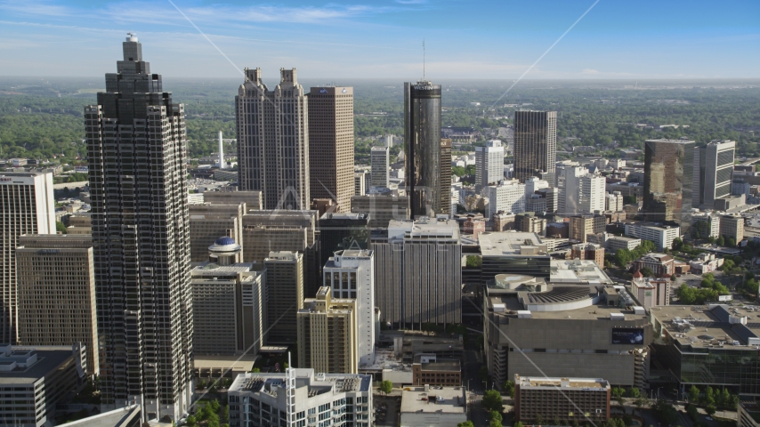 Skyscrapers and office buildings, Downtown Atlanta, Georgia Aerial Stock Photo AX38_071.0000292F | Axiom Images
