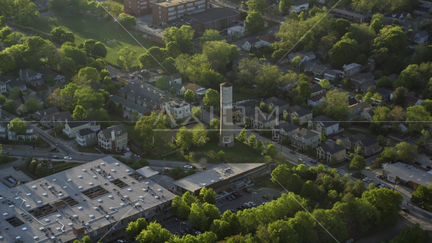 Old Water Tower Park and residential neighborhoods, East Atlanta Aerial Stock Photo AX39_015.0000080F | Axiom Images