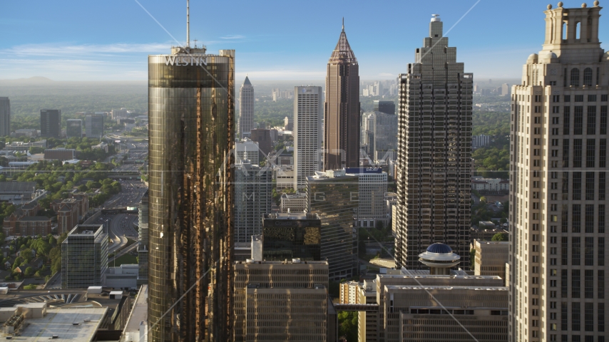 Downtown Skyscrapers, Atlanta, Georgia Aerial Stock Photo AX39_018.0000256F | Axiom Images