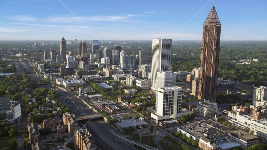 Bank of America Plaza and Midtown Atlanta skyscrapers; Georgia Aerial Stock Photo AX39_020.0000078F | Axiom Images