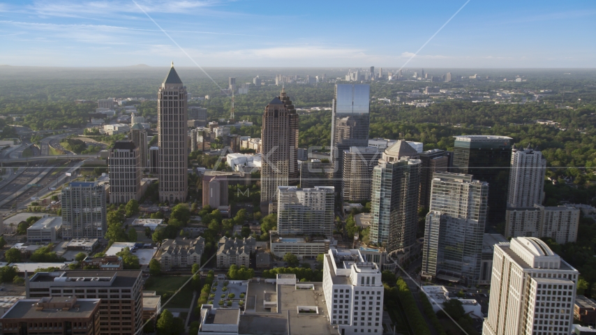 One Atlantic Center and surrounding skyscrapers, Midtown Atlanta, Georgia Aerial Stock Photo AX39_022.0000037F | Axiom Images