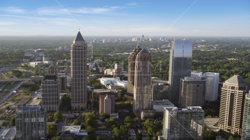 One Atlantic Center, surrounding skyscrapers, Midtown Atlanta, Georgia Aerial Stock Photo AX39_022.0000236F | Axiom Images