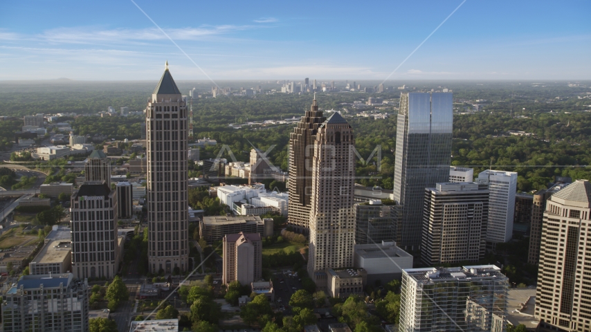 Midtown Atlanta skyscrapers near Promenade II, Georgia Aerial Stock Photo AX39_023.0000008F | Axiom Images