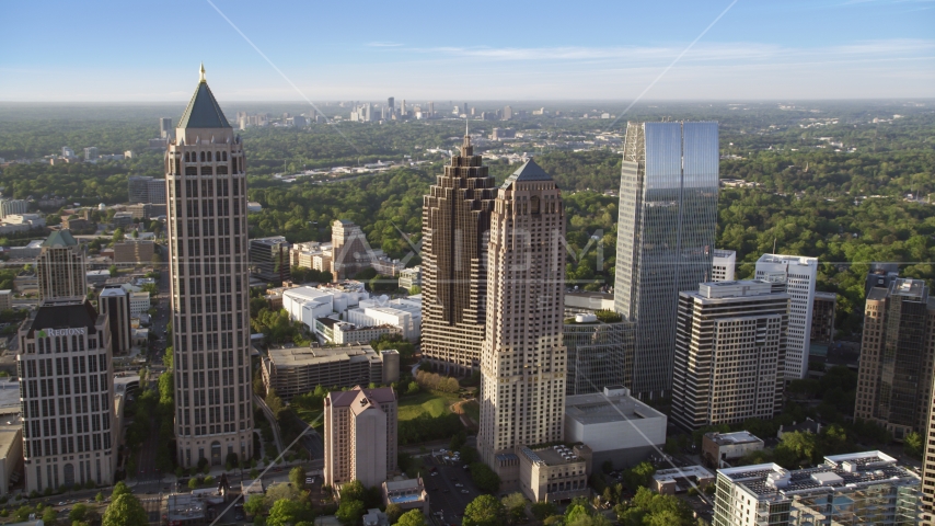 Midtown Atlanta skyscrapers near Promenade II, Georgia Aerial Stock Photo AX39_023.0000078F | Axiom Images