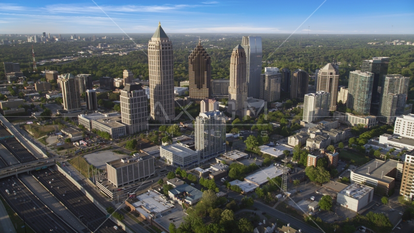Skyscrapers in the Midtown area of Atlanta, Georgia Aerial Stock Photo AX39_030.0000323F | Axiom Images