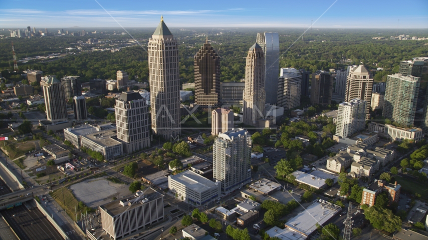 Skyscrapers in Midtown Atlanta, Georgia Aerial Stock Photo AX39_031.0000054F | Axiom Images