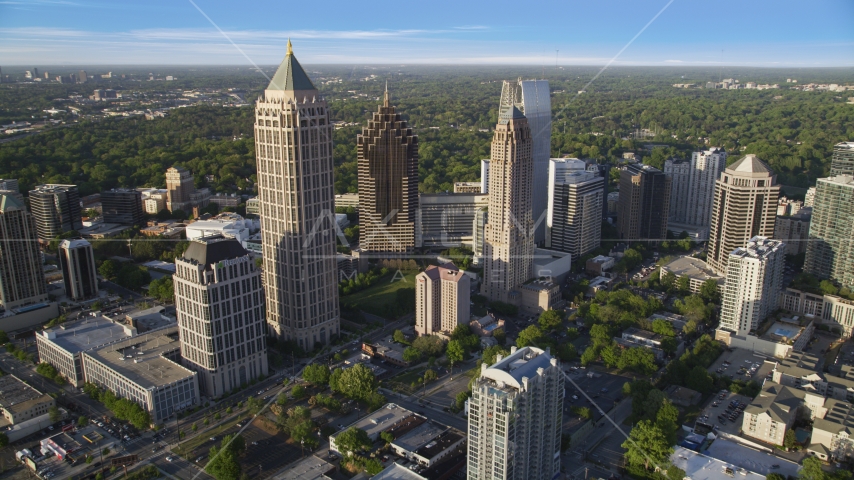 Midtown Atlanta's tall high-rise buildings, Georgia Aerial Stock Photo AX39_031.0000160F | Axiom Images