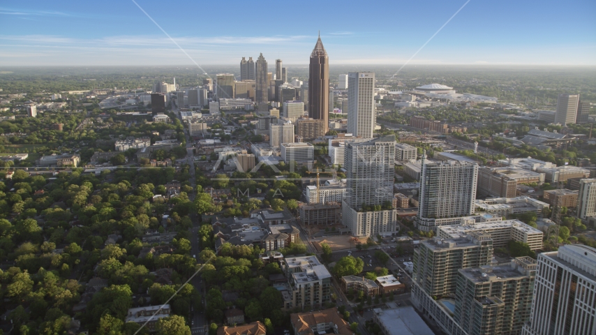 Bank of America Plaza and Downtown Atlanta seen from Midtown, Georgia Aerial Stock Photo AX39_034.0000160F | Axiom Images