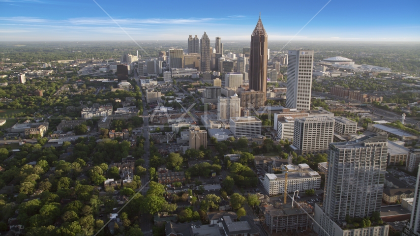 The Bank of America Plaza skyscraper near Downtown Atlanta, Georgia Aerial Stock Photo AX39_035.0000027F | Axiom Images