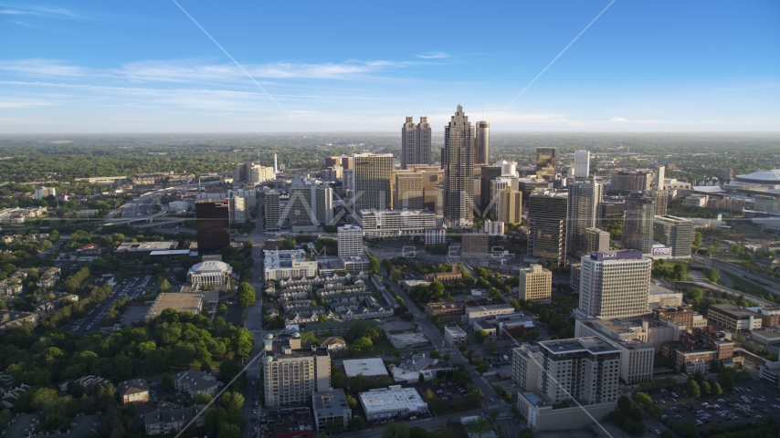 View of Downtown Atlanta From Midtown, Georgia Aerial Stock Photo AX39_036.0000168F | Axiom Images