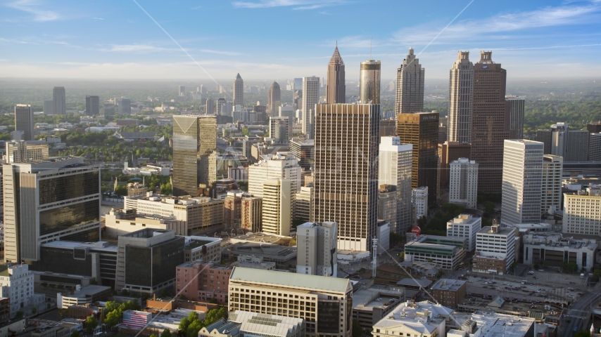 Skyscrapers and high-rises, Downtown Atlanta, Georgia Aerial Stock Photo AX39_045.0000026F | Axiom Images