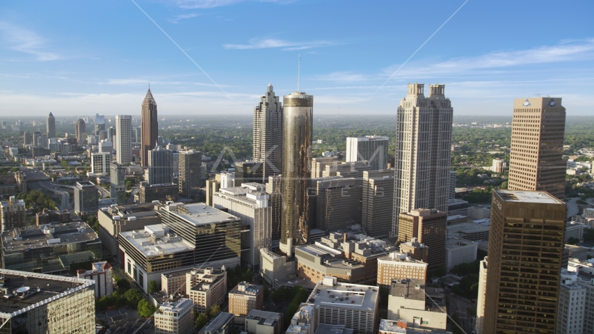 Skyscrapers and office buildings, Downtown Atlanta, Georgia Aerial Stock Photo AX39_047.0000006F | Axiom Images