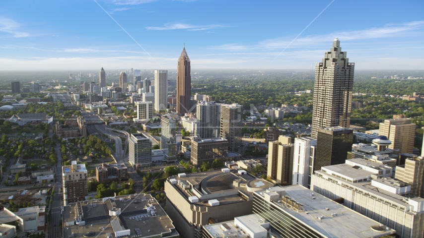 Sun Trust Plaza, Bank of America Plaza, Downtown Atlanta Aerial Stock Photo AX39_047.0000233F | Axiom Images