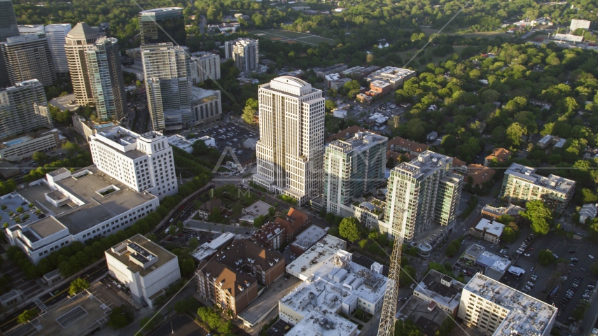 999 Peachtree Street and condominium complex, Midtown Atlanta, Georgia Aerial Stock Photo AX39_052.0000044F | Axiom Images