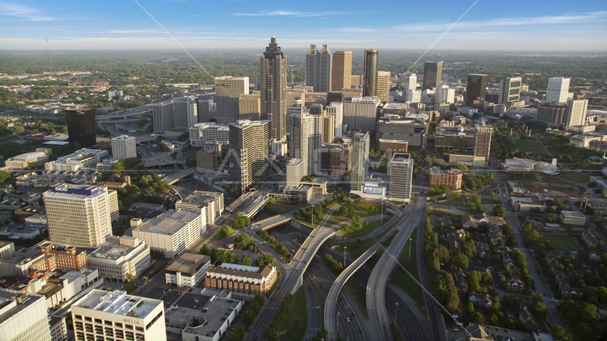 SunTrust Plaza and Downtown Atlanta, Georgia Aerial Stock Photo AX39_064.0000067F | Axiom Images