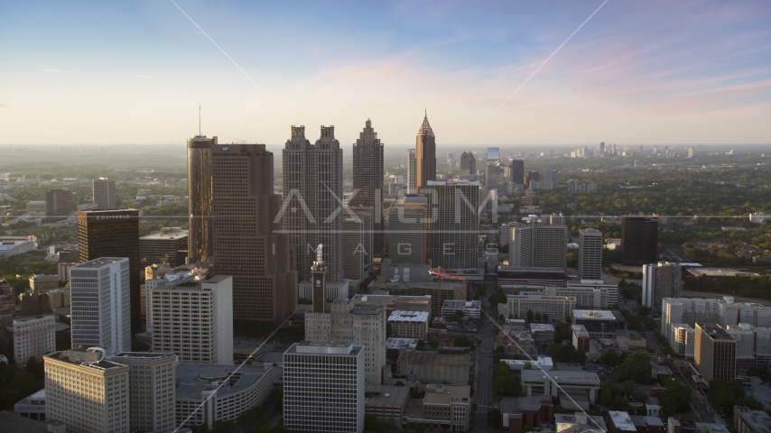 Downtown Atlanta skyscrapers and high-rises, Georgia Aerial Stock Photo AX39_067.0000163F | Axiom Images