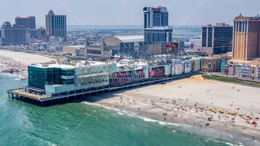 Playground Pier in Atlantic City, New Jersey Aerial Stock Photo AXP071_000_0015F | Axiom Images