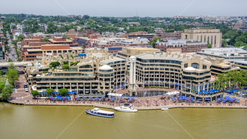 The Washington Harbor complex in Georgetown, Washington DC Aerial Stock Photo AXP074_000_0008F | Axiom Images