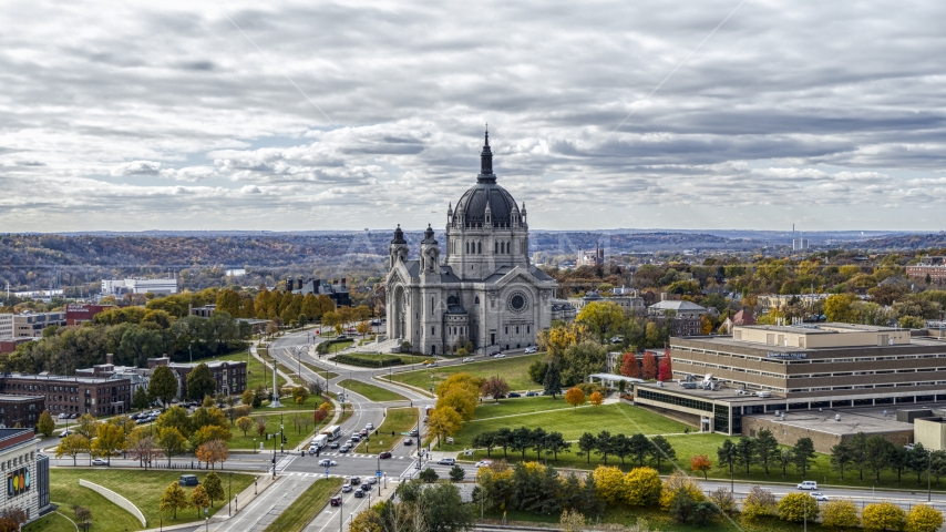 The Cathedral of Saint Paul in Saint Paul, Minnesota Aerial Stock Photo DXP001_000379 | Axiom Images