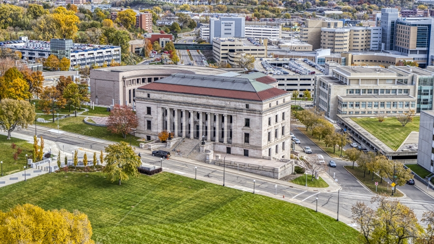 The Minnesota Judicial Center courthouse building in Saint Paul, Minnesota Aerial Stock Photo DXP001_000384 | Axiom Images