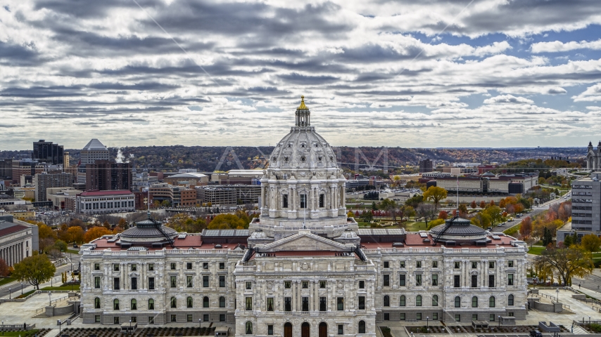 The back of the Minnesota State Capitol building in Saint Paul, Minnesota Aerial Stock Photo DXP001_000393 | Axiom Images