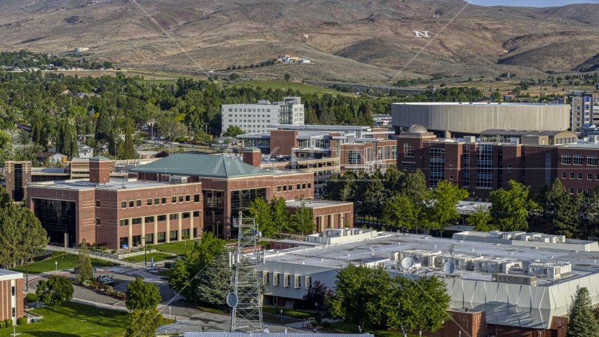The campus of the University of Nevada in Reno, Nevada Aerial Stock Photo DXP001_006_0006 | Axiom Images