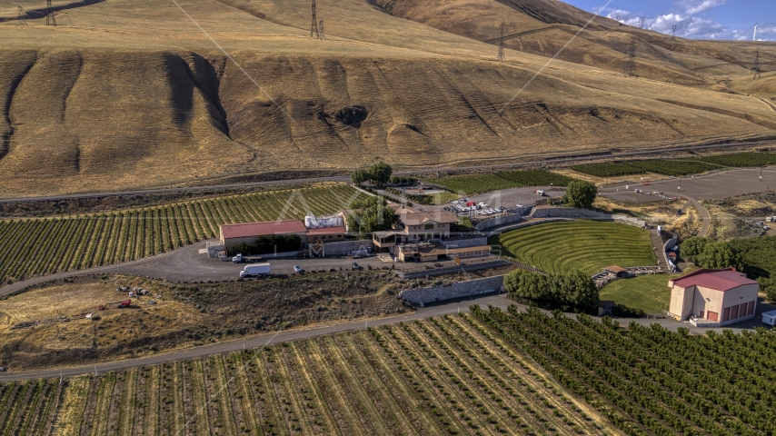 The Maryhill Winery in Goldendale, Washington Aerial Stock Photo DXP001_018_0002 | Axiom Images
