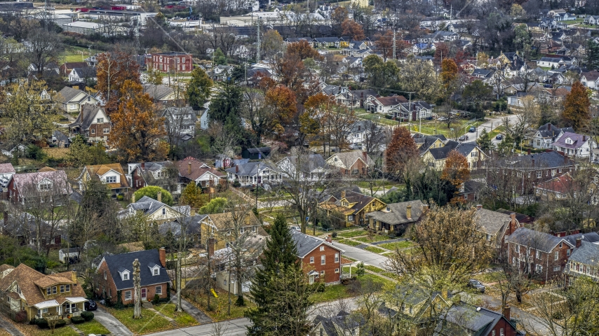 Suburban homes and quiet streets in Lexington, Kentucky Aerial Stock Photo DXP001_099_0013 | Axiom Images