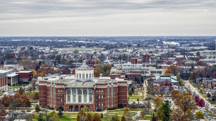 A library at the University of Kentucky, Lexington, Kentucky Aerial Stock Photo DXP001_100_0005 | Axiom Images