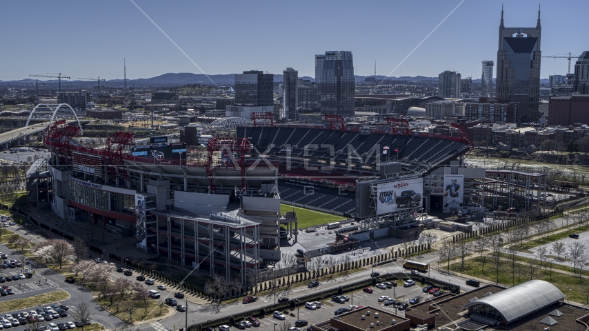 The football stadium in Nashville, Tennessee Aerial Stock Photo DXP002_112_0005 | Axiom Images