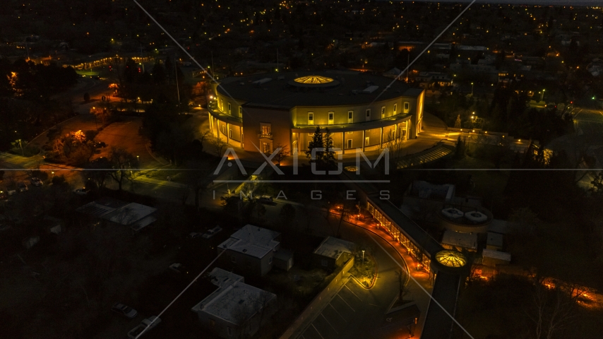 The New Mexico State Capitol at night, Santa Fe, New Mexico Aerial Stock Photo DXP002_132_0006 | Axiom Images