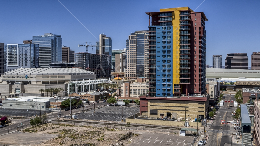 A condo complex in Downtown Phoenix, Arizona Aerial Stock Photo DXP002_136_0002 | Axiom Images