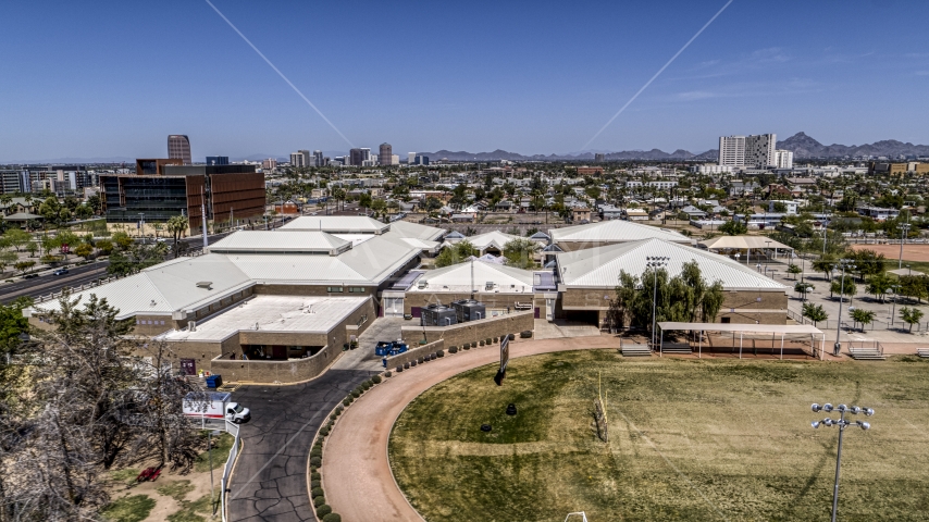 A charter school in Downtown Phoenix, Arizona Aerial Stock Photo DXP002_140_0001 | Axiom Images