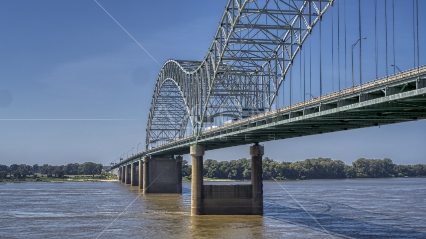 The bridge with a welcome sign, Memphis, Tennessee Aerial Stock Photo DXP002_177_0006 | Axiom Images