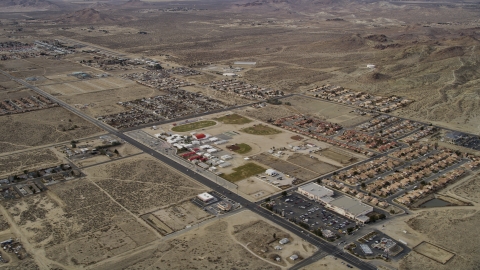AX06_101.0000167 - Aerial stock photo of Homes in desert neighborhoods in Rosamond, California