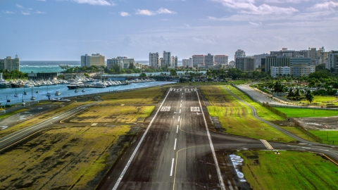 AX101_001.0000193F - Aerial stock photo of The airport runway on Isla Grande Airport, San Juan, Puerto Rico