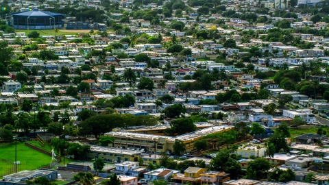 AX101_229.0000097F - Aerial stock photo of Residential neighborhood in Toa Baja, Puerto Rico 