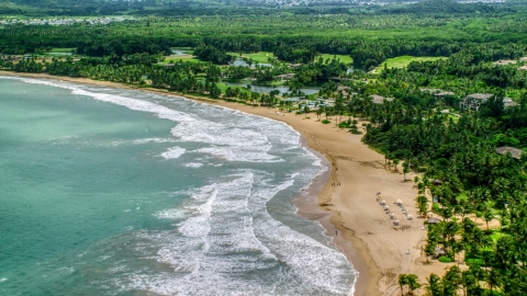 AX102_039.0000182F - Aerial stock photo of The St. Regis Bahia Beach Resort in Rio Grande, Puerto Rico 