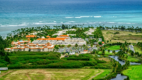 AX102_042.0000120F - Aerial stock photo of The Gran Melia Golf Resort in Rio Grande, Puerto Rico 
