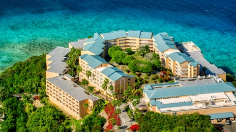 AX102_258.0000357F - Aerial stock photo of The Sugar Bay Resort and Spa in St Thomas, the US Virgin Islands 