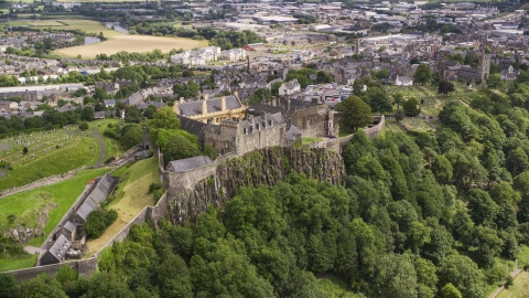 AX109_025.0000000F - Aerial stock photo of The grounds of historic Stirling Castle, Scotland