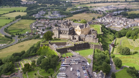 AX109_035.0000000F - Aerial stock photo of Iconic Stirling Castle in Scotland