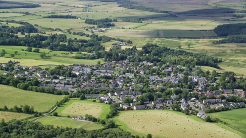 AX110_031.0000000F - Aerial stock photo of The Scottish village of Kippen, Scotland
